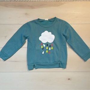 Girls clouds weather teal cute long sleeve sweatshirt 120cm